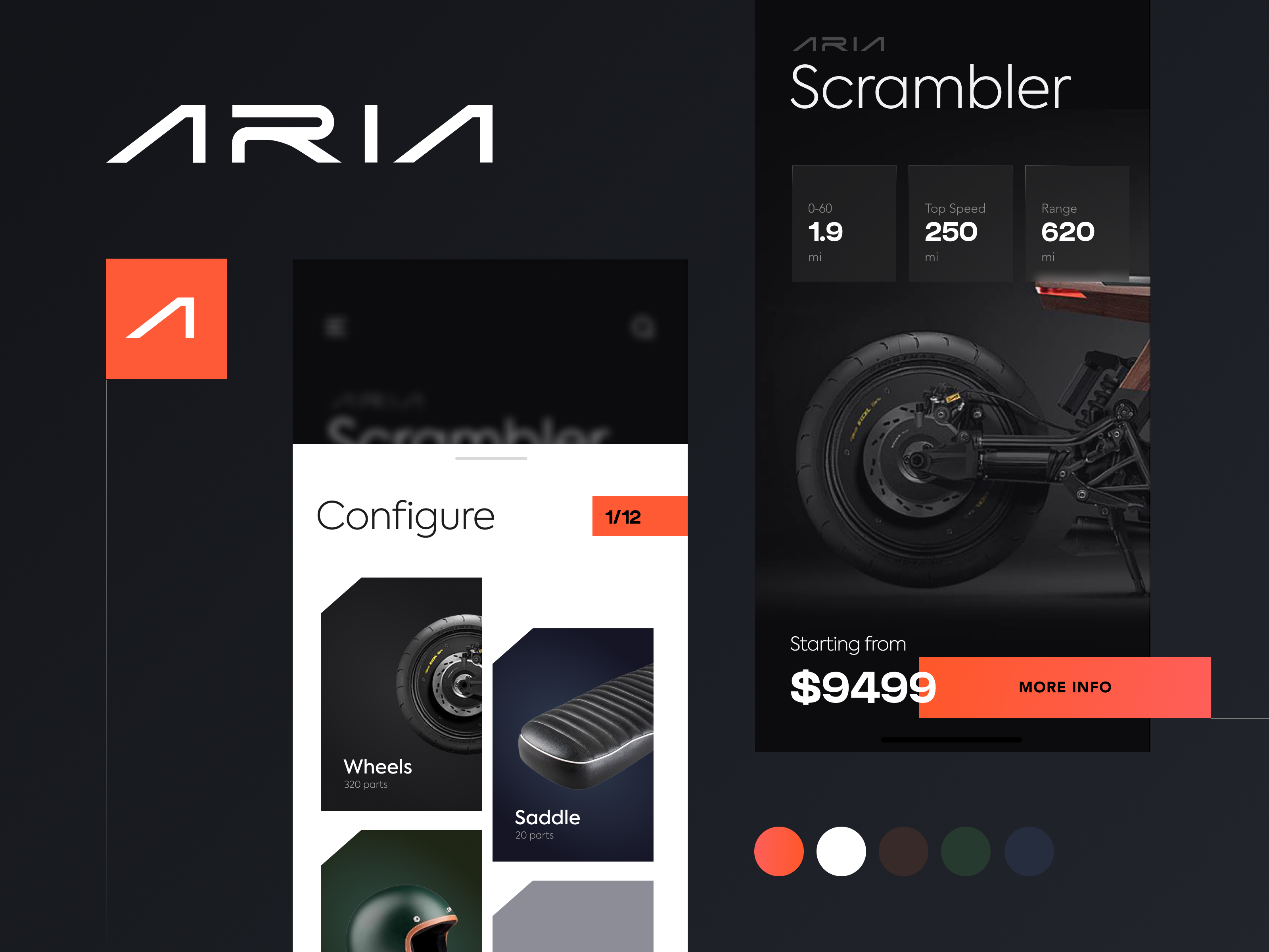 Aria Motorbike - 3D Redesign Concept 3d 3d design brand identity branding design mobile design redesign ui uiux ux web design