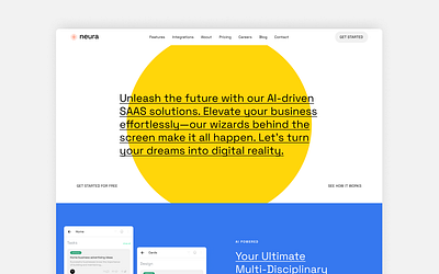Neura - SaaS Website Template branding business colors design graphic design homepage landing landing page layout logo saas template ui webdesign webflow