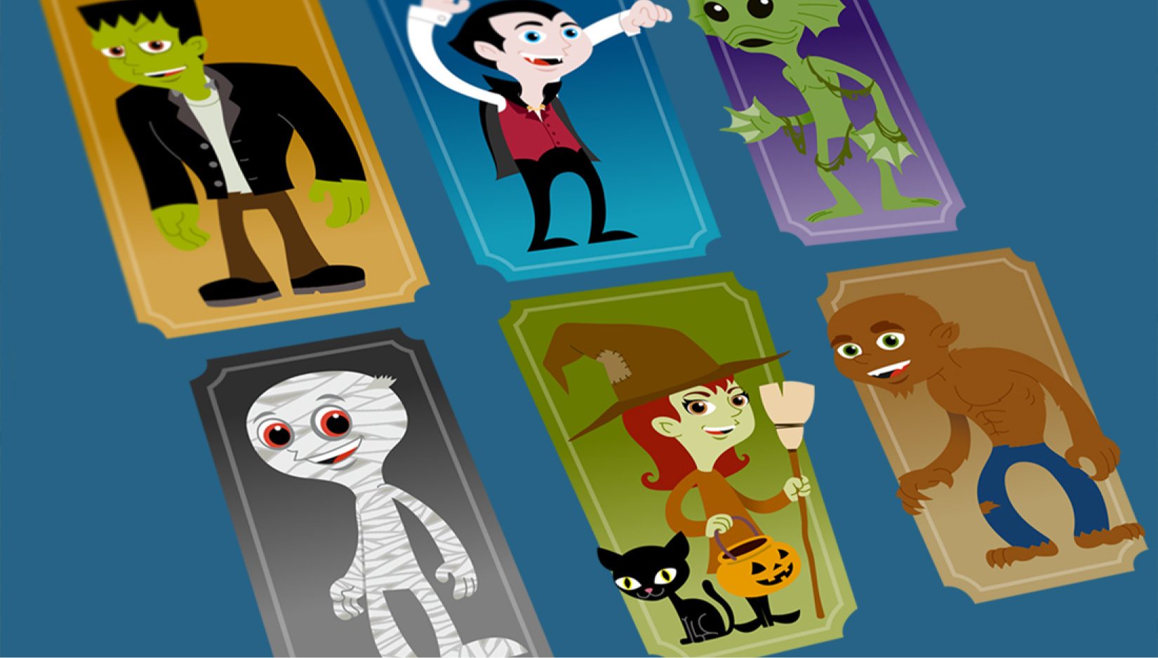 Halloween Characters car cartoon halloween illustration vector