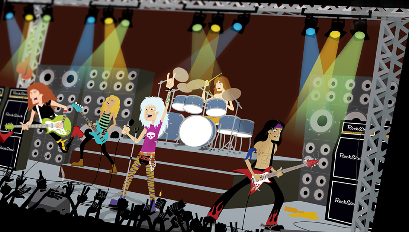 Rock On! 2d cartoon character design illustration vector