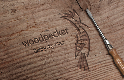 Logo design design logo wood woodpecker