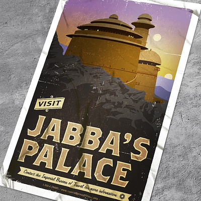 Jabba's Palace travel poster illustration jabbas palace star wars travel poster vector