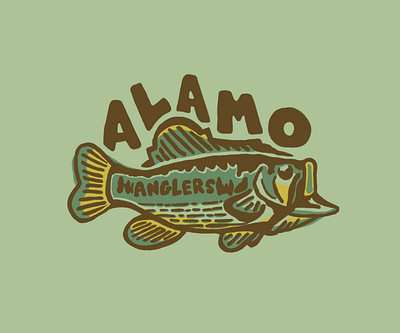 Alamo Bass bass branding design fish fishing illustration typography