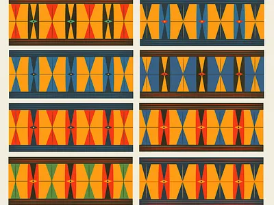 Cartoon Modern Pattern Colorways bold design bold graphic cartoon modern geometric pattern merch design merch pattern pattern pattern design vintage style design