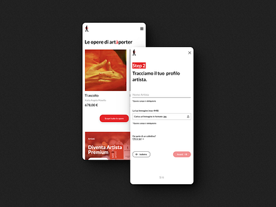 Artàporter Layout Mobile design ui ux