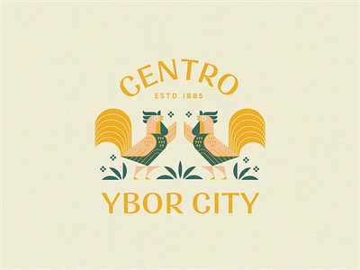 Centro Ybor City 🐓🌴🎉 animal bird florida geometric retro rooster symmetry tampa typography vintage ybor