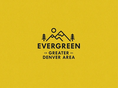 Evergreen🌲 colorado denver linework lockup modern monoline retro typography vintage yellow