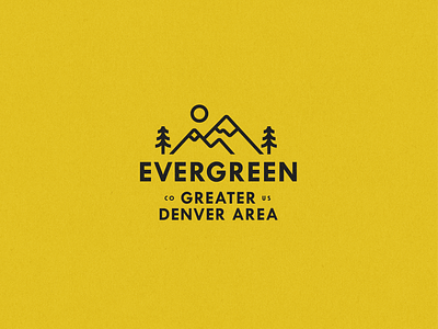 Evergreen🌲 colorado denver linework lockup modern monoline retro typography vintage yellow