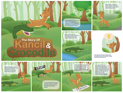 The Story Of Kancil & Crocodile book children crocodile forest illustration kids story