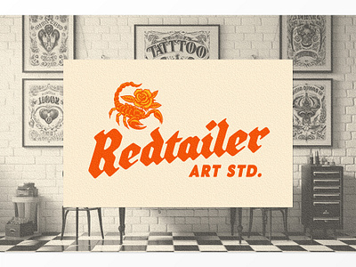 Redtailer Art Studio Logo metal