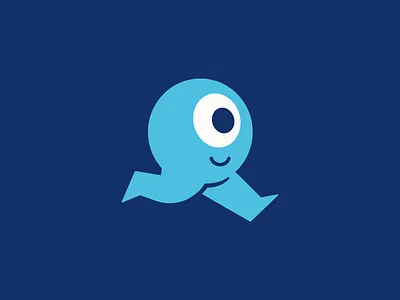 Bob, the Blue Cyclops blue brand design branding branding design character design cyclops design studio fun graphic design illustration logo logo design logo mark mascot monster