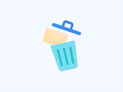Recycled Emails bin design flat icon illustration recycle vector