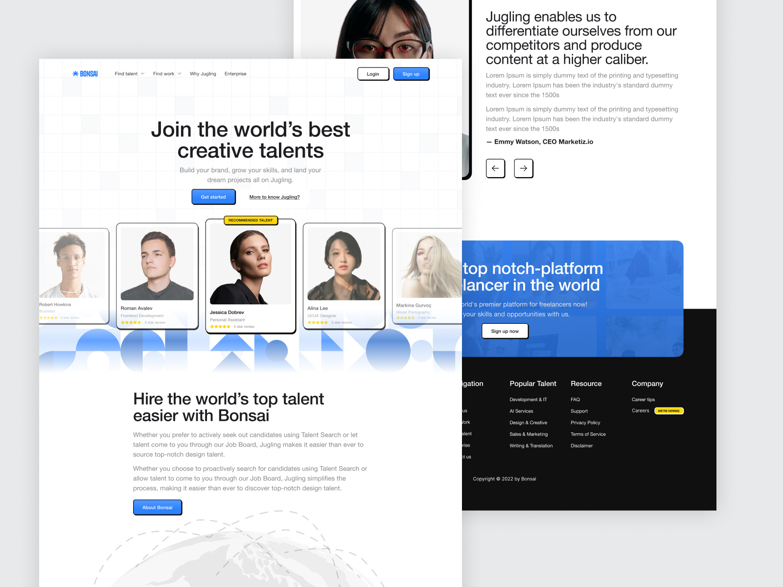 Bonsai - Freelance Job Hunter Landing page 💻 brutalist coaching employee freelance freelance job hunter job job hunter landing page design landingpage freelance landingpage saas managing payroll project recruitment saas saas landingpage talent upwork web web application