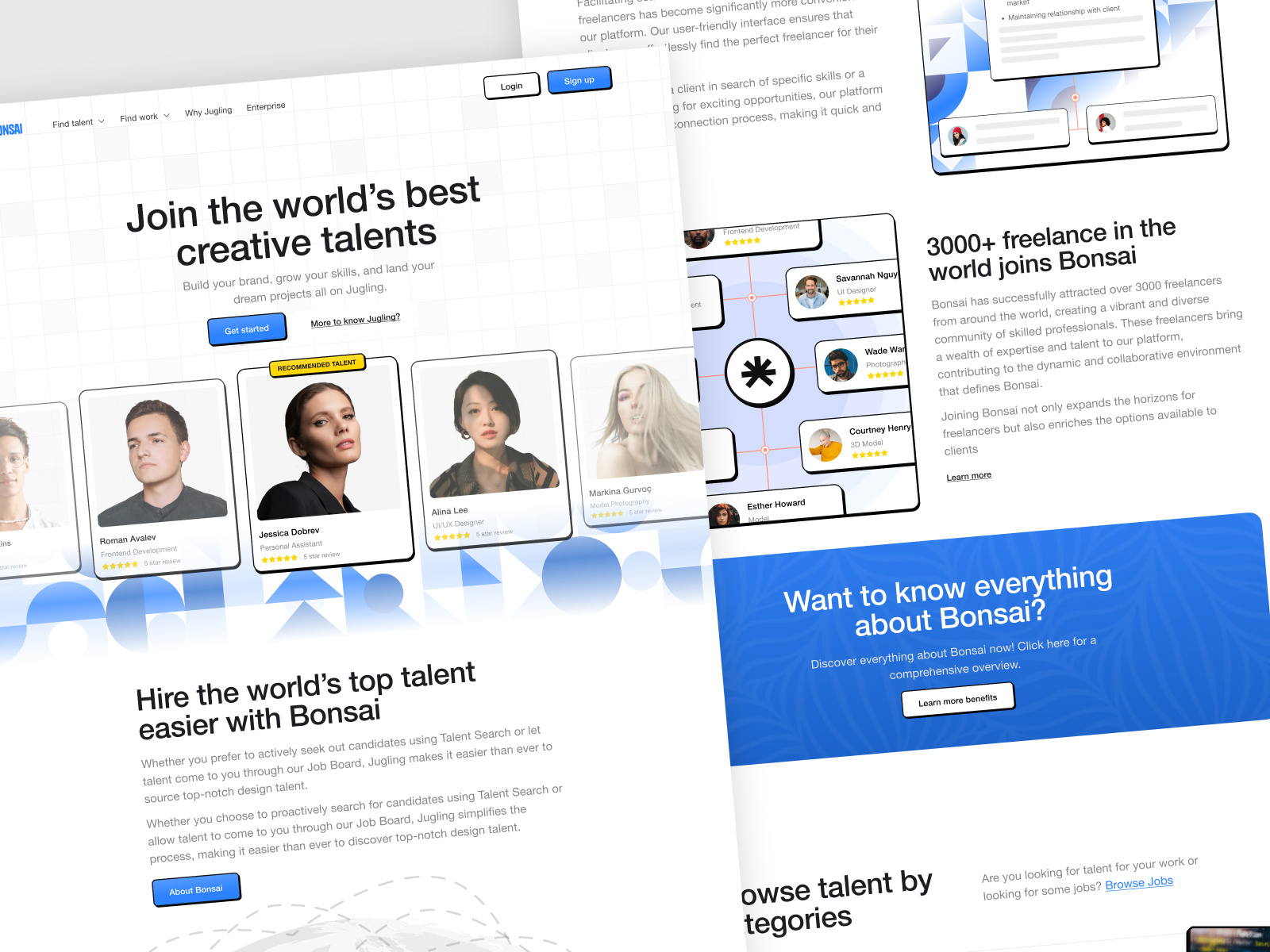 Bonsai Freelance Job Hunter Landing page 💻 by Panda Design 🐼 for