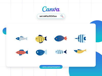 Canva Set - Fish Illustration canva element canva fish illustration