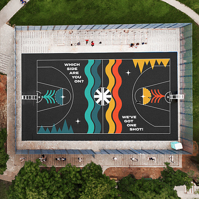 We’ve Got One Shot: Basketball Mural basketball court climate change graphic design illustration mural