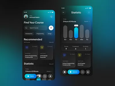 Online Course - Mobile App Version app design color concept course gradient inspiration learning mentor minimalist mobile app online course ui ux