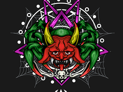 Ushi Oni : Artwork Vector Illustration For T-shirt Design artwork folklore gorosei graphic design handdraw illustration japan japanese legend magic myth mythology one piece ushioni vector yokai