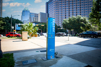 Downtown Austin drinking fountains project branding concept graphic design