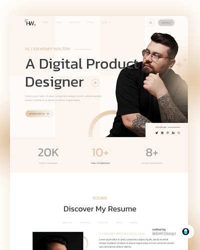 Digital Agency Personal Portfolio Website branding cv design landing page resume ui web