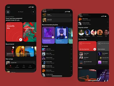 Groovify Music App mobile app ui music pp new design ui design ui ux ux design