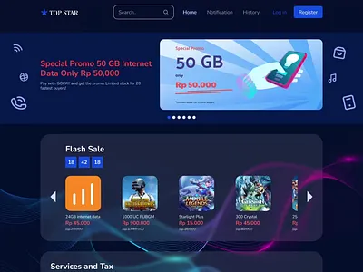 Top Star - Top Up and Payments Platform games payments platform services topup ui webdesign