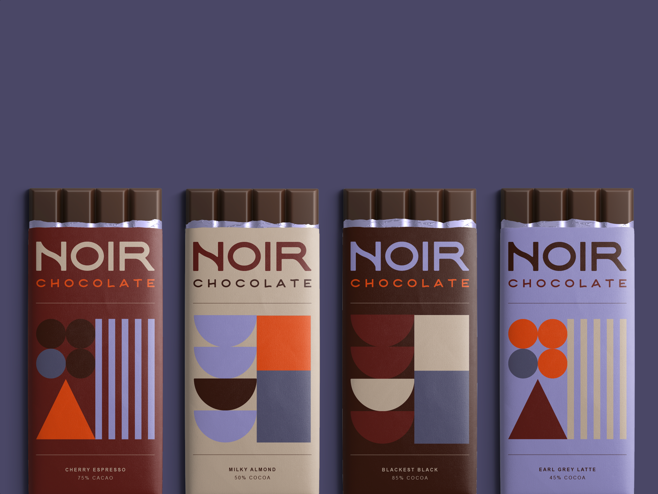Example of NOIR Chocolate Visual Brand + Package Design