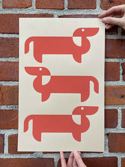 The Long Dog Club dachshund dog design dog poster illustration mid century modern minimalism weiner dog