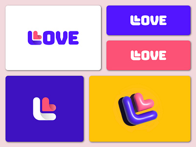 Love 3d branding concept couple design designer graphic design heart icon illustration logo logomark logotype love minimal modern professional romance romantic symbol