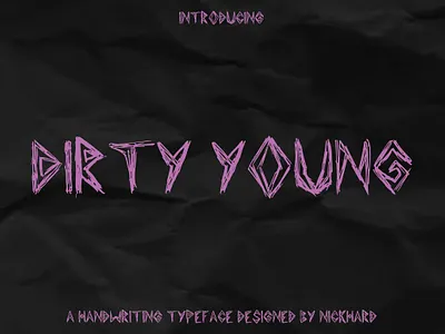 Dirty Young Font 3d app branding design designer font fonts graphic design grunge handwriting illustration lettering papper punk street texture typeface typography ui ux