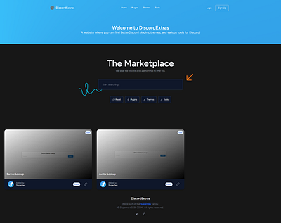 DiscordExtras Landing Page design landing tailwindcss ui