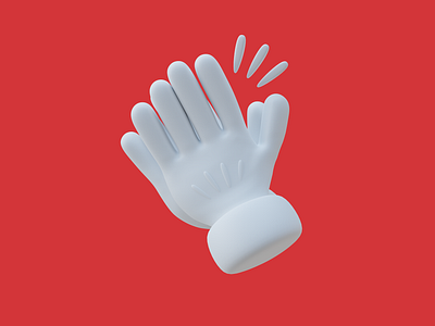 Clapping Hand Emoji 👏 3d 3d animation 3d hand 3d icon 3d illustration blender branding clap emoji clap hand emoji design hand emoji red ui white