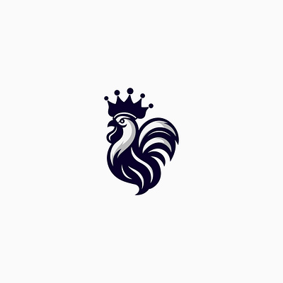 Rooster King Logo app bird bird logo branding creative design food graphic design illustration king logo modern rooster rooster logo ui vector