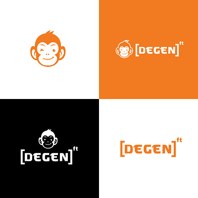 DEGEN animal branding cute design graphic design head identity illustration illustrator logo monkey ui ux vector