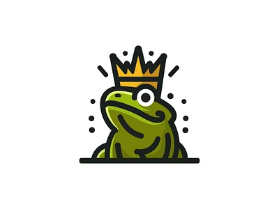 Frog King Logo animal app branding concept design frog frog logo funny game graphic design icon illustration king king logo logo mobile modern vector