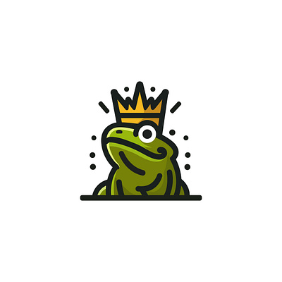 Frog King Logo animal app branding concept design frog frog logo funny game graphic design icon illustration king king logo logo mobile modern vector