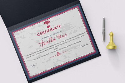 Certificate template realistic frame achievement design