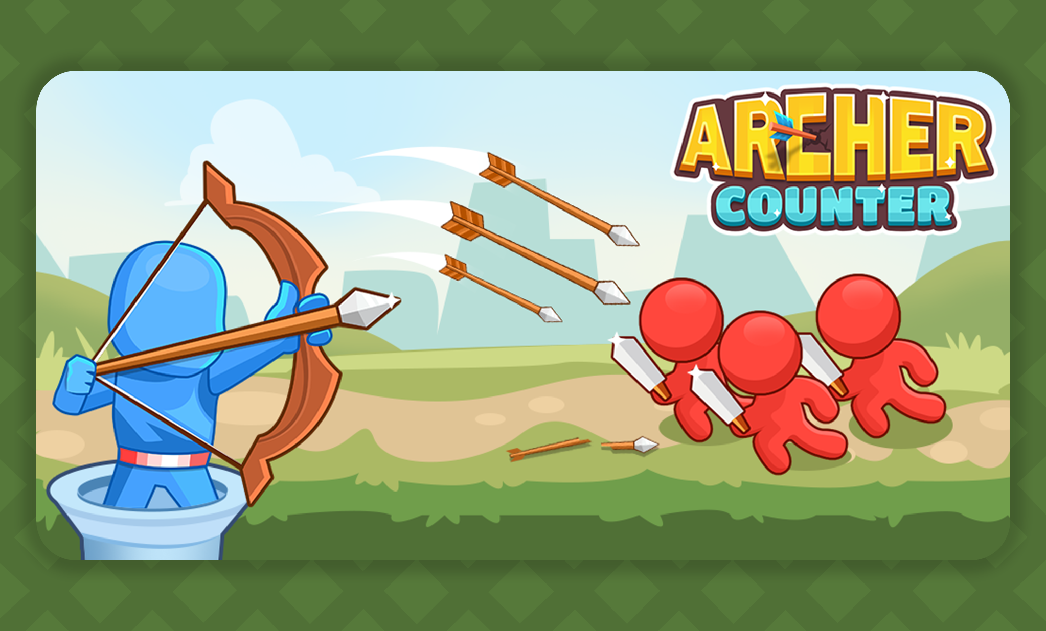 Archer Counter Banner branding casual design game banner game logo hyper casual game design illustration vector