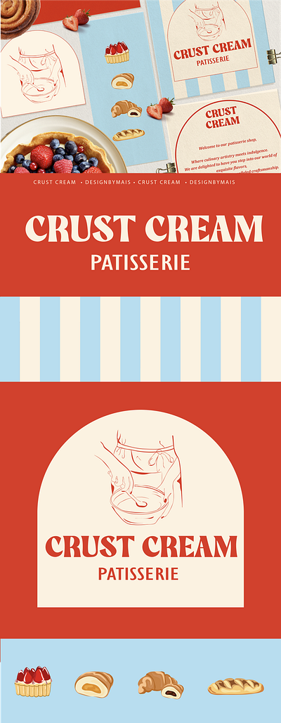 Crust Cream Branding Design branding design graphic design illustration logo packaging