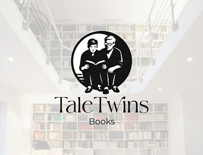 Unveiling the Tale Twins Books Logo adobe illustrator bookstore branding graphic design happy designing illustration library logo mockups storytelling visual identity