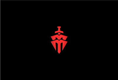 MarMod attack battle combat cool flat initial letterm logo m mm monogram red simple sword