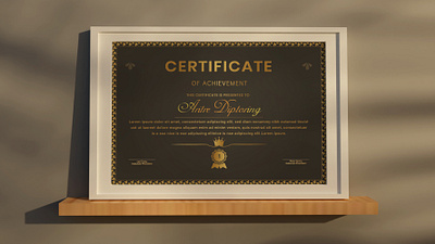 Gold color certificate design achievement