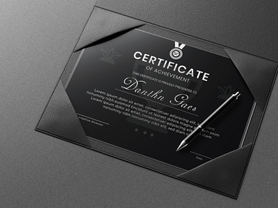 vector black certificate print
