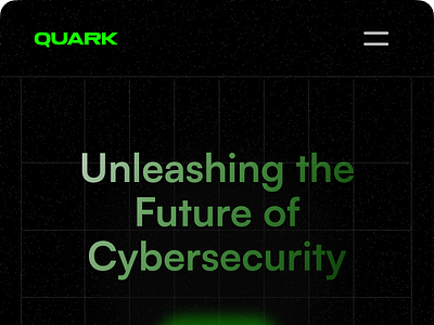 Quark Cybersecurity Mobile Landing cyber green mobile neon securtiy ui