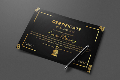 Realistic golden luxury certificate template background