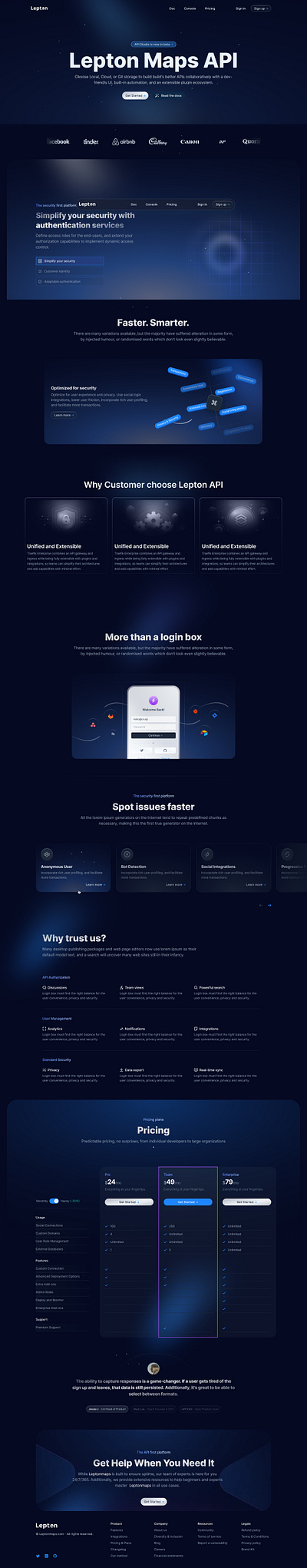 Lepton maps API Home page design dark theme design icon mockup design ui ui design ux wire frame