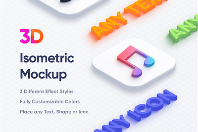 Isometric 3D Mockups - PSD 3d 3d mockup apple brand branding clay clean colourful customizable elegant glow isometric 3d mockups psd minimalist mock up mockup modern psd simple