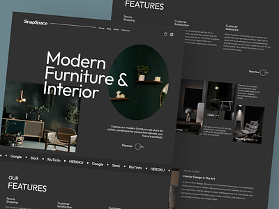 Snapspace - Furniture & Interior furniture web landing page ui design ui ux design ux design website design