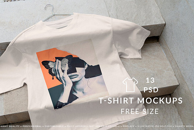 T-Shirt Oversize Mockups apparel brand branding cloth free size logo merch mock up mockup over oversize presentation print shirt t shirt oversize mockups template tshirt