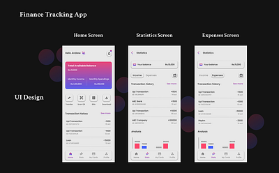 Finance Tracking App design ui uidesign